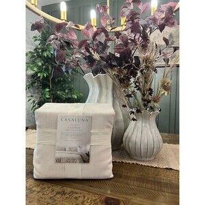 Heavyweight Linen Blend Duvet Cover & Pillow Shams Set - KING - Casaluna NEW